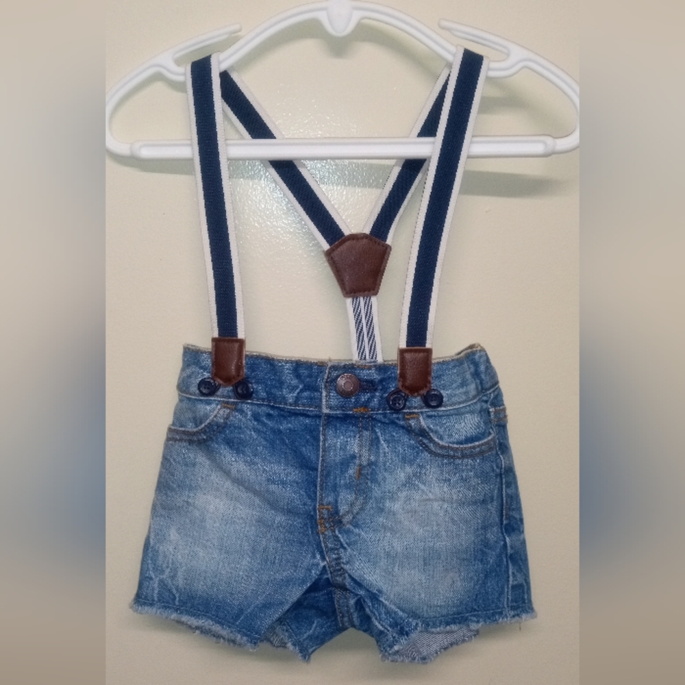 Blue Denim Jeans with Suspenders